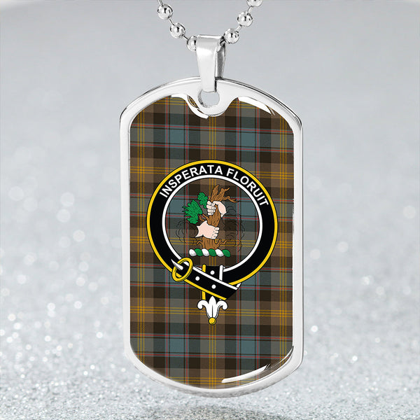 Watson (Wate/Watt) Weathered Clan Badge Classic Tartan Dog Tag Necklace