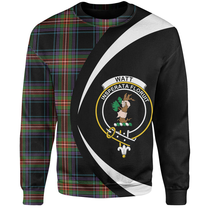 Watt (Wate) Ancient Clan Badge Tartan Sweatshirt Circle Style Personalized