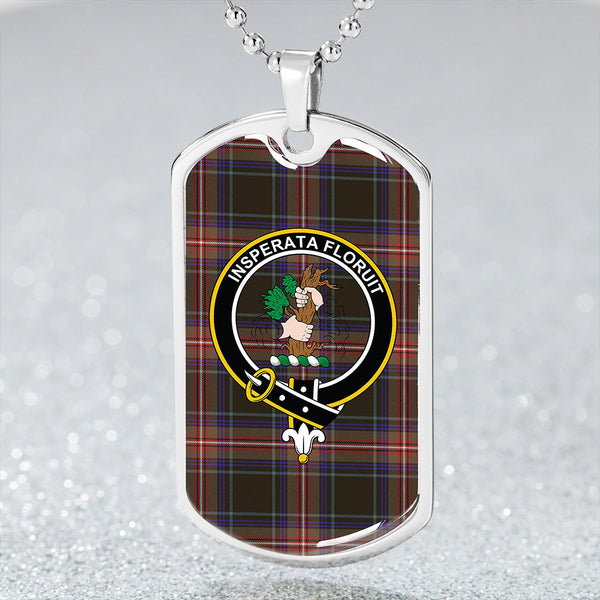 Watt (Wate) Weathered Clan Badge Classic Tartan Dog Tag Necklace