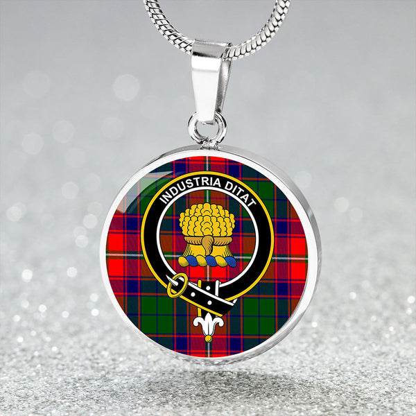 Wauchope Clan Badge Tartan Classic Circle Necklace