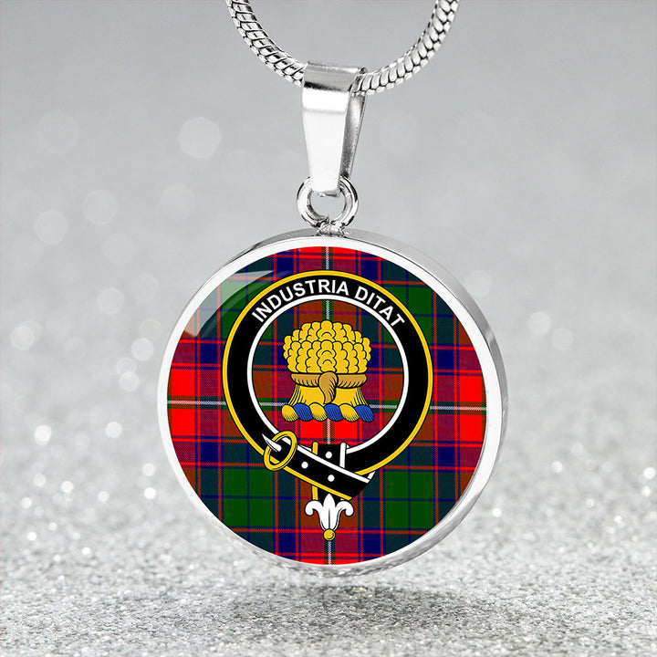 Wauchope Clan Badge Tartan Classic Circle Necklace