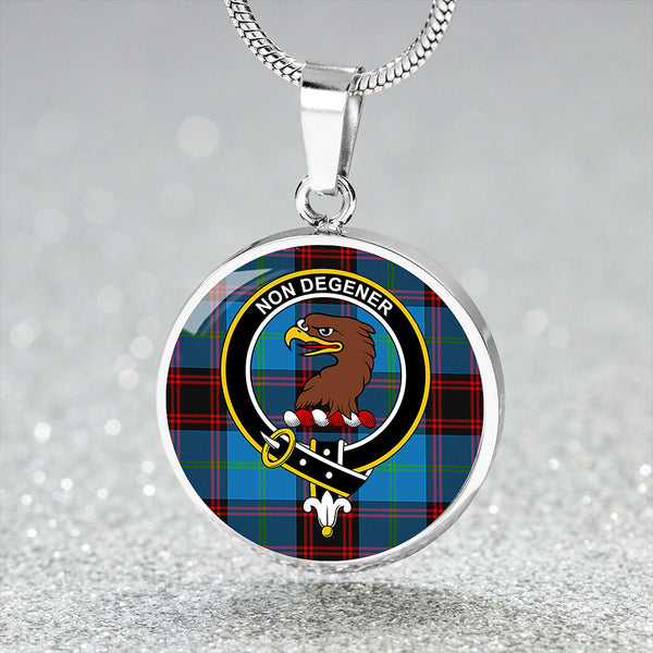 Wedderburn Clan Badge Tartan Classic Circle Necklace