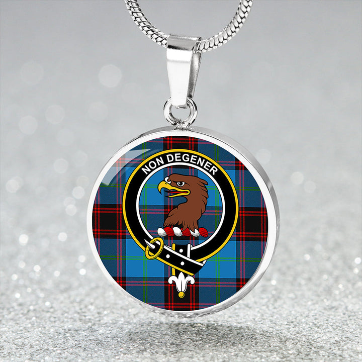 Wedderburn Clan Badge Tartan Classic Circle Necklace