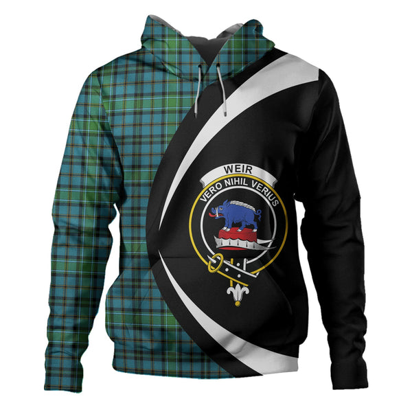 Weir Ancient Clan Badge Tartan Hoodie Circle Style