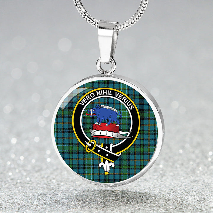 Weir Ancient Clan Badge Tartan Classic Circle Necklace