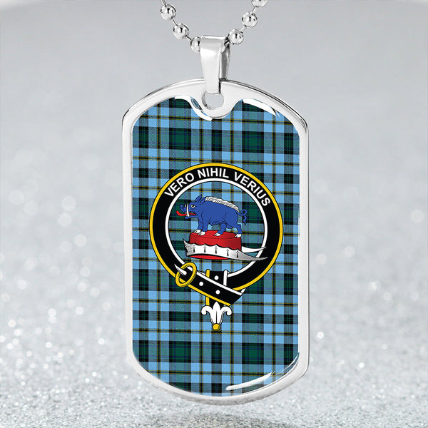 Weir Modern Clan Badge Classic Tartan Dog Tag Necklace