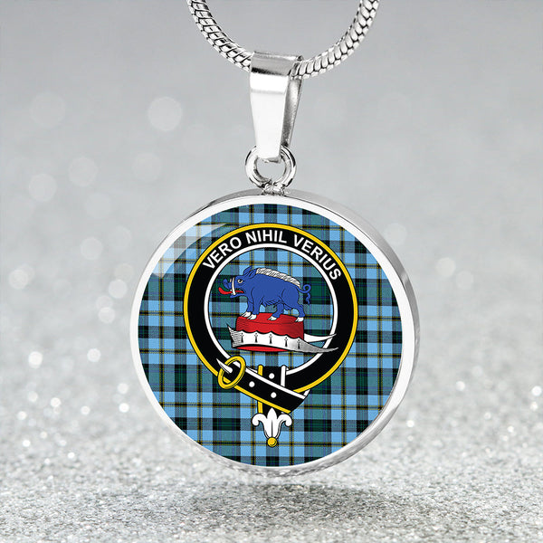 Weir Modern Clan Badge Tartan Classic Circle Necklace