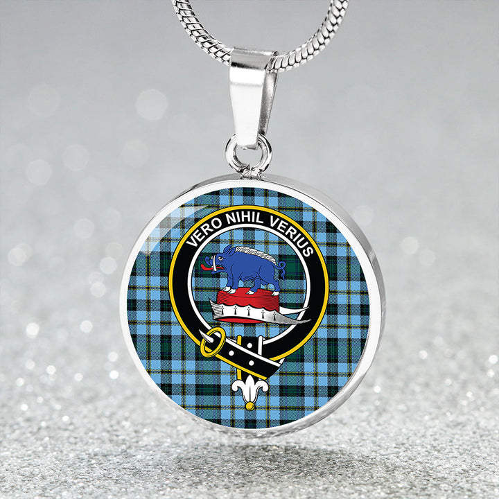 Weir Modern Clan Badge Tartan Classic Circle Necklace