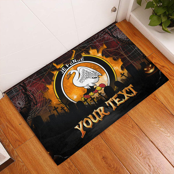 Wemyss Weathered Clan Badge Tartan Personalize Doormat Happy Halloween Style