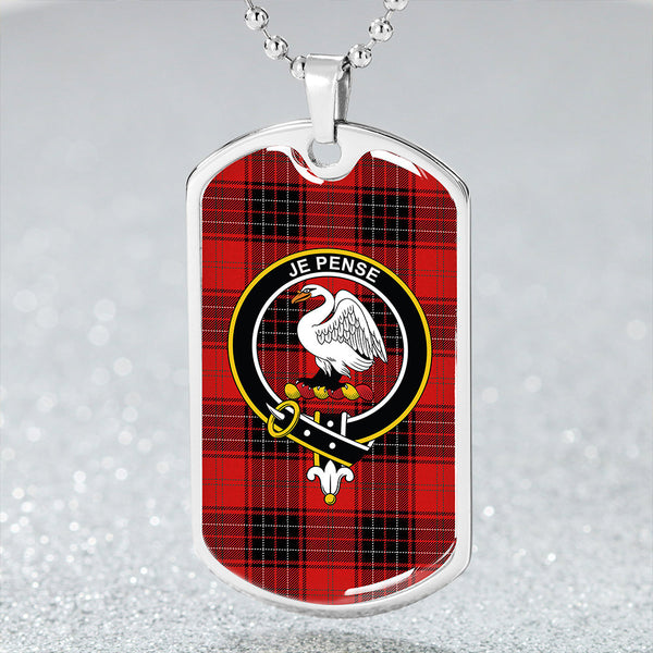 Wemyss Modern Clan Badge Classic Tartan Dog Tag Necklace