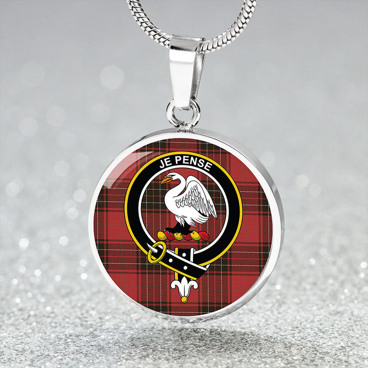 Wemyss Weathered Clan Badge Tartan Classic Circle Necklace