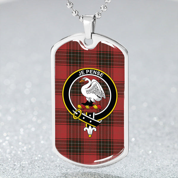 Wemyss Weathered Clan Badge Classic Tartan Dog Tag Necklace