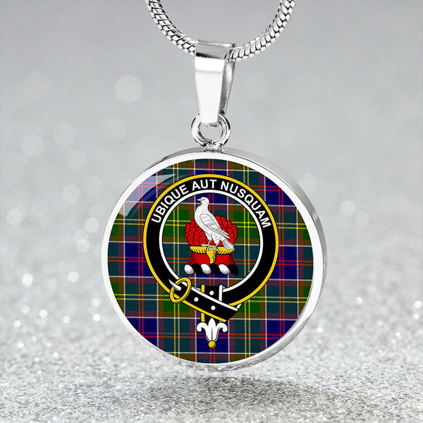 Whitefoord Modern Clan Badge Tartan Classic Circle Necklace