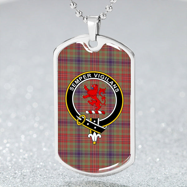 Wilson Janet Weathered Clan Badge Classic Tartan Dog Tag Necklace