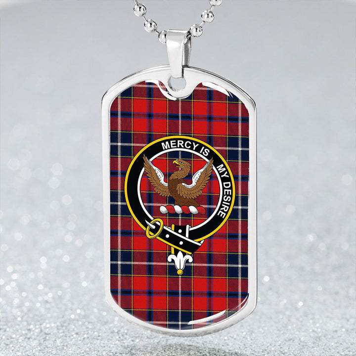 Wishart Dress Modern Clan Badge Classic Tartan Dog Tag Necklace