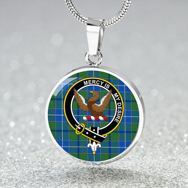 Wishart Hunting Ancient Clan Badge Tartan Classic Circle Necklace