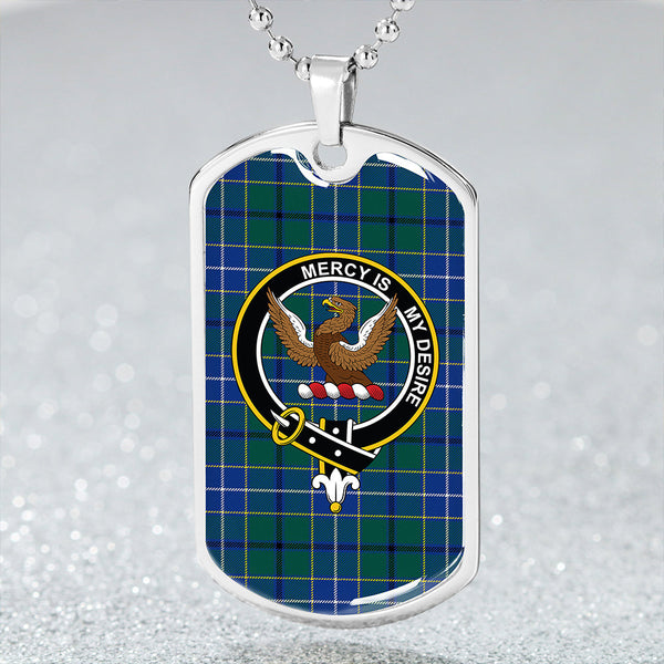 Wishart Hunting Modern Clan Badge Classic Tartan Dog Tag Necklace