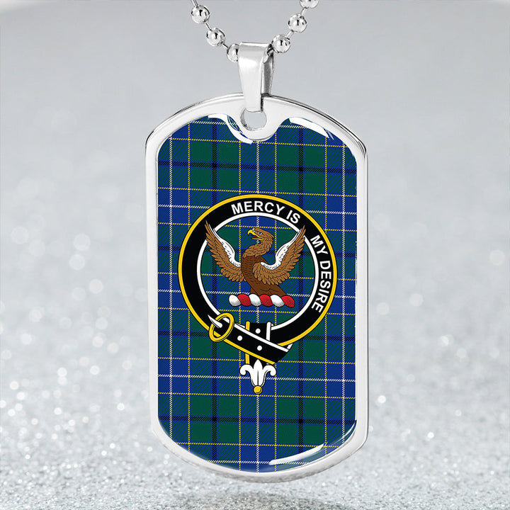 Wishart Hunting Modern Clan Badge Classic Tartan Dog Tag Necklace