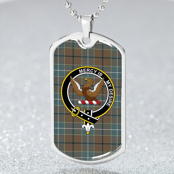 Wishart Hunting Weathered Clan Badge Classic Tartan Dog Tag Necklace