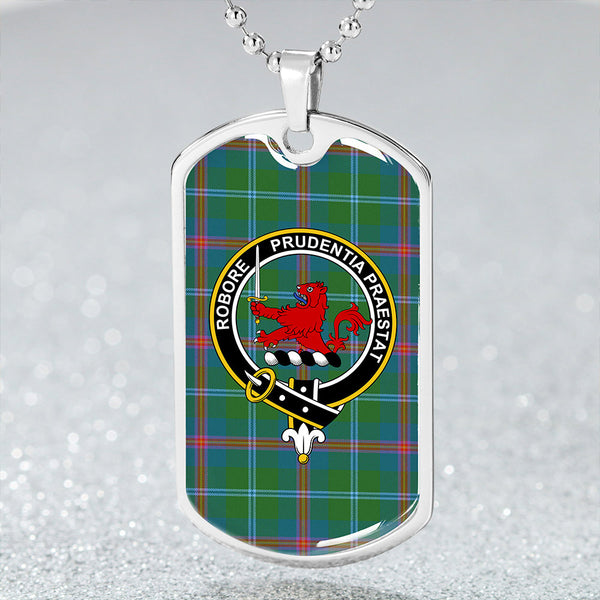 Young Ancient Clan Badge Classic Tartan Dog Tag Necklace