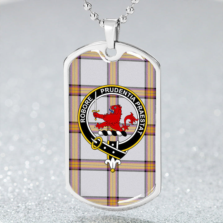 Young Christina Modern Clan Badge Classic Tartan Dog Tag Necklace