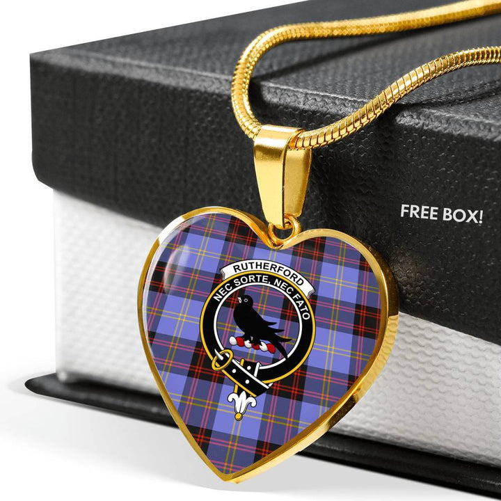 Rutherford Clan Badge Classic Tartan Necklace
