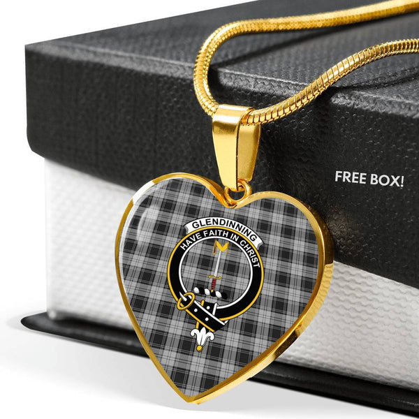 Glendinning Clan Badge Classic Tartan Necklace