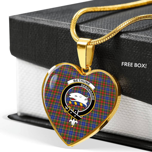 Bethune Clan Badge Classic Tartan Necklace