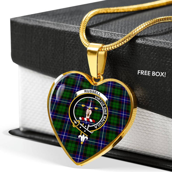 Russell Clan Badge Classic Tartan Necklace