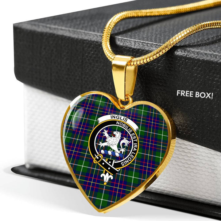 Inglis Clan Badge Classic Tartan Necklace