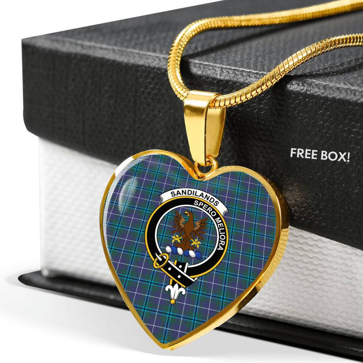 Sandilands (Douglas) Clan Badge Classic Tartan Necklace