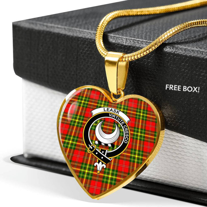 Leask Clan Badge Classic Tartan Necklace