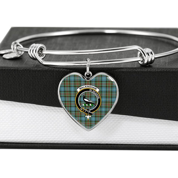 Walkinshaw Clan Badge Classic Tartan Heart Bangle
