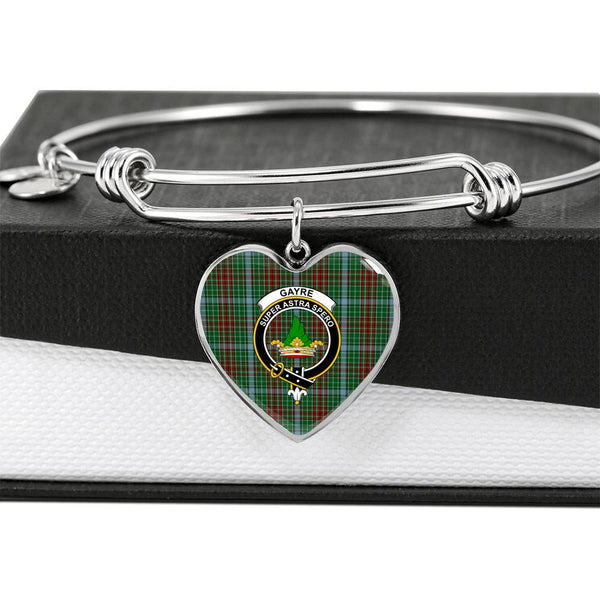 Gayre Clan Badge Classic Tartan Heart Bangle