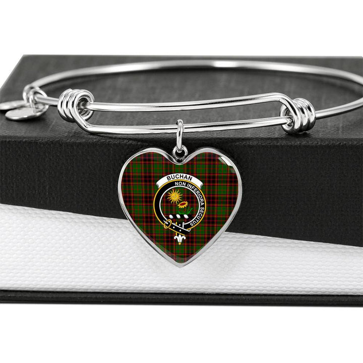 Buchan Clan Badge Classic Tartan Heart Bangle