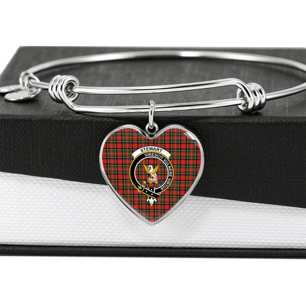 Stewart (of Appin) Clan Badge Classic Tartan Heart Bangle