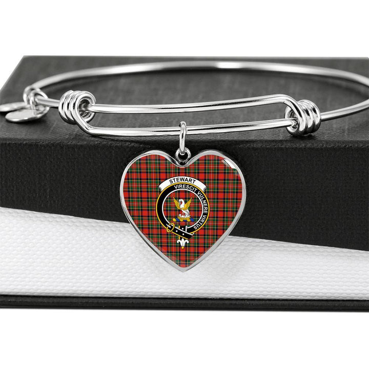 Stewart (of Appin) Clan Badge Classic Tartan Heart Bangle