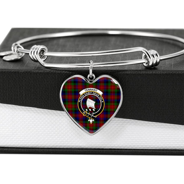 Tennant Clan Badge Classic Tartan Heart Bangle