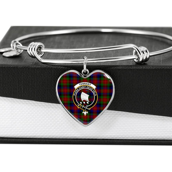 Tennant Clan Badge Classic Tartan Heart Bangle