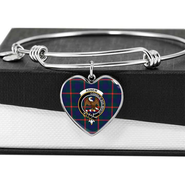Agnew Clan Badge Classic Tartan Heart Bangle