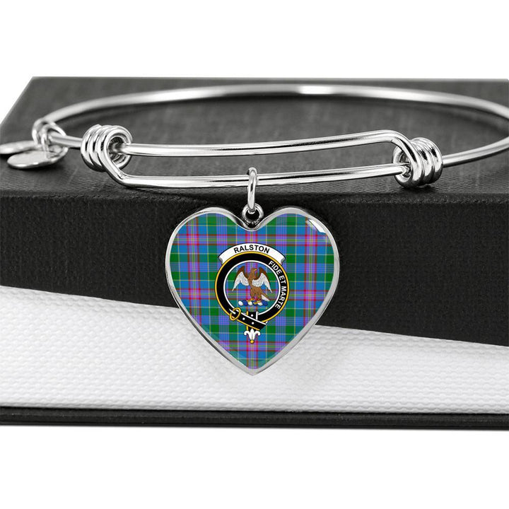 Ralston Clan Badge Classic Tartan Heart Bangle