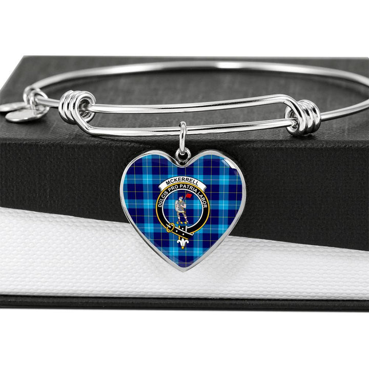 McKerrell Clan Badge Classic Tartan Heart Bangle