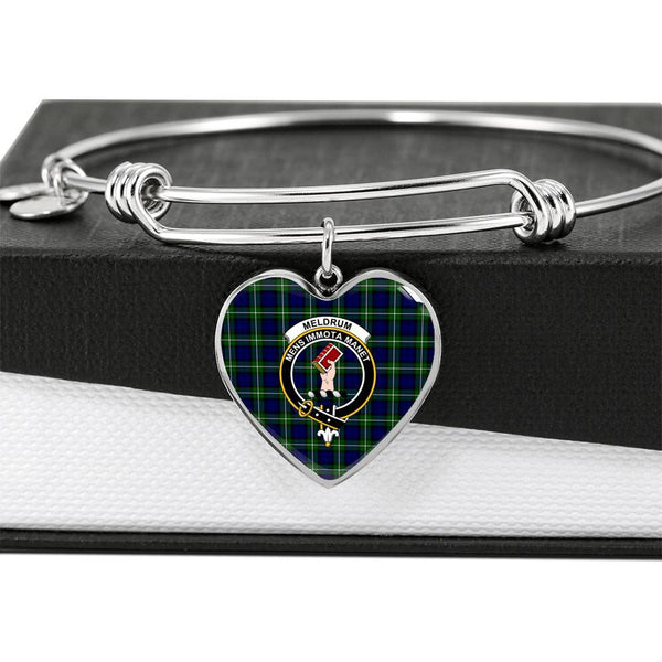 Meldrum Forbes Clan Badge Classic Tartan Heart Bangle