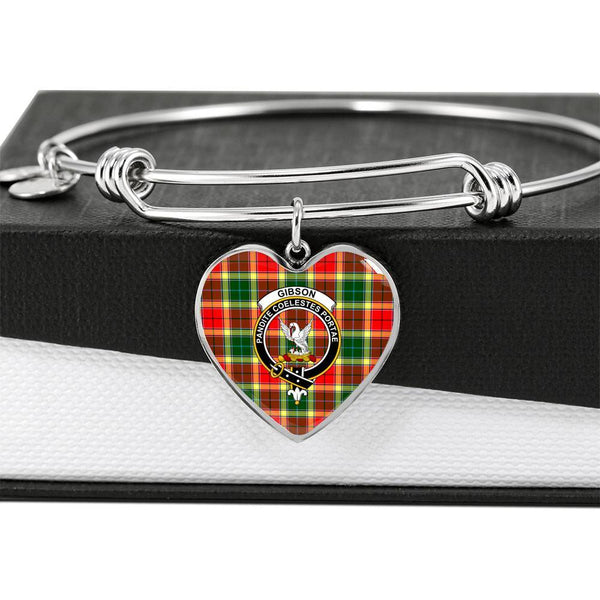 Gibbs Clan Badge Classic Tartan Heart Bangle