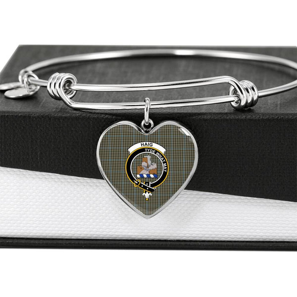 Haig Check Clan Badge Classic Tartan Heart Bangle