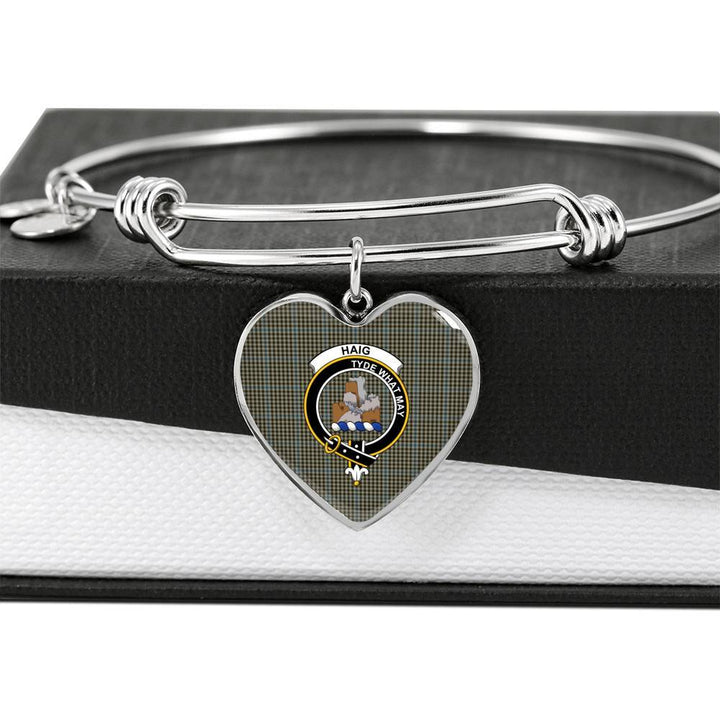 Haig Check Clan Badge Classic Tartan Heart Bangle