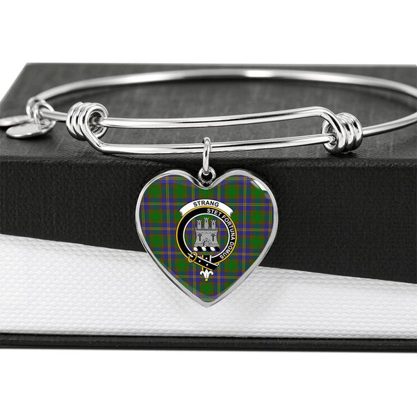 Strange of Balkaskie Clan Badge Classic Tartan Heart Bangle