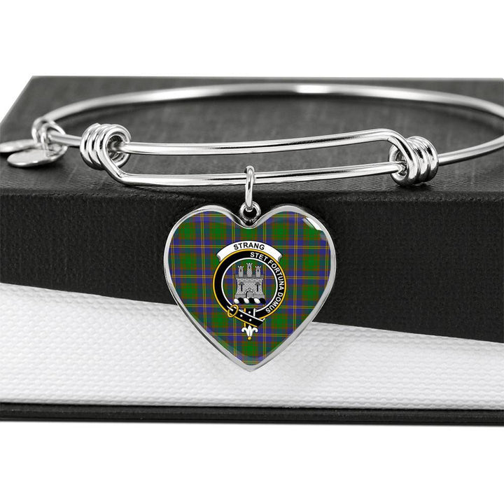 Strange of Balkaskie Clan Badge Classic Tartan Heart Bangle
