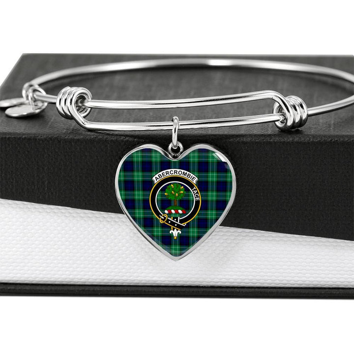 Abercrombie Clan Badge Classic Tartan Heart Bangle