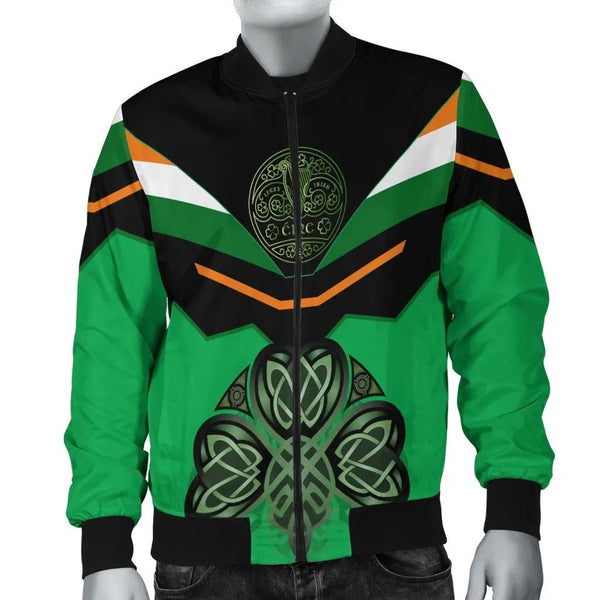 Celtic All O Print Bomber Jacket - Irish Shamrock With Celtic Patterns